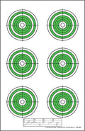 EZ2C Targets RD6: Six 4” Bullseyes Paper Shooting Target 11"x17" USA MADE