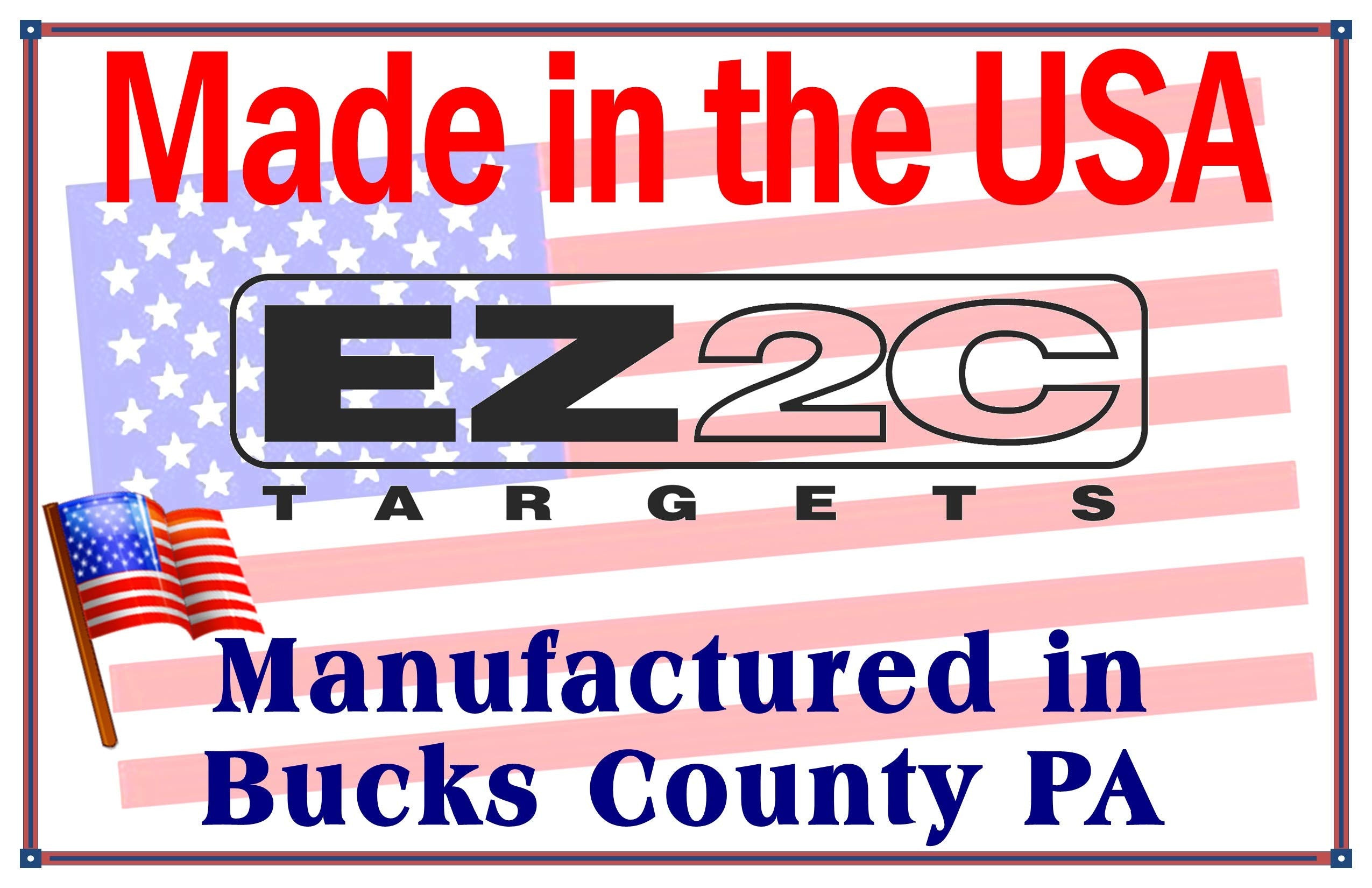 EZ2C Targets RD6: Six 4” Bullseyes Paper Shooting Target 11"x17" USA MADE